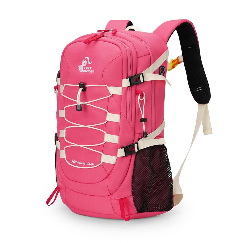 Bseash 40L Waterproof Hiking Camping Backpack with Rain Cover  Outdoor Sport Travel Bag Daypack for Climbing Skiing Cycling (Pink) - Image 1